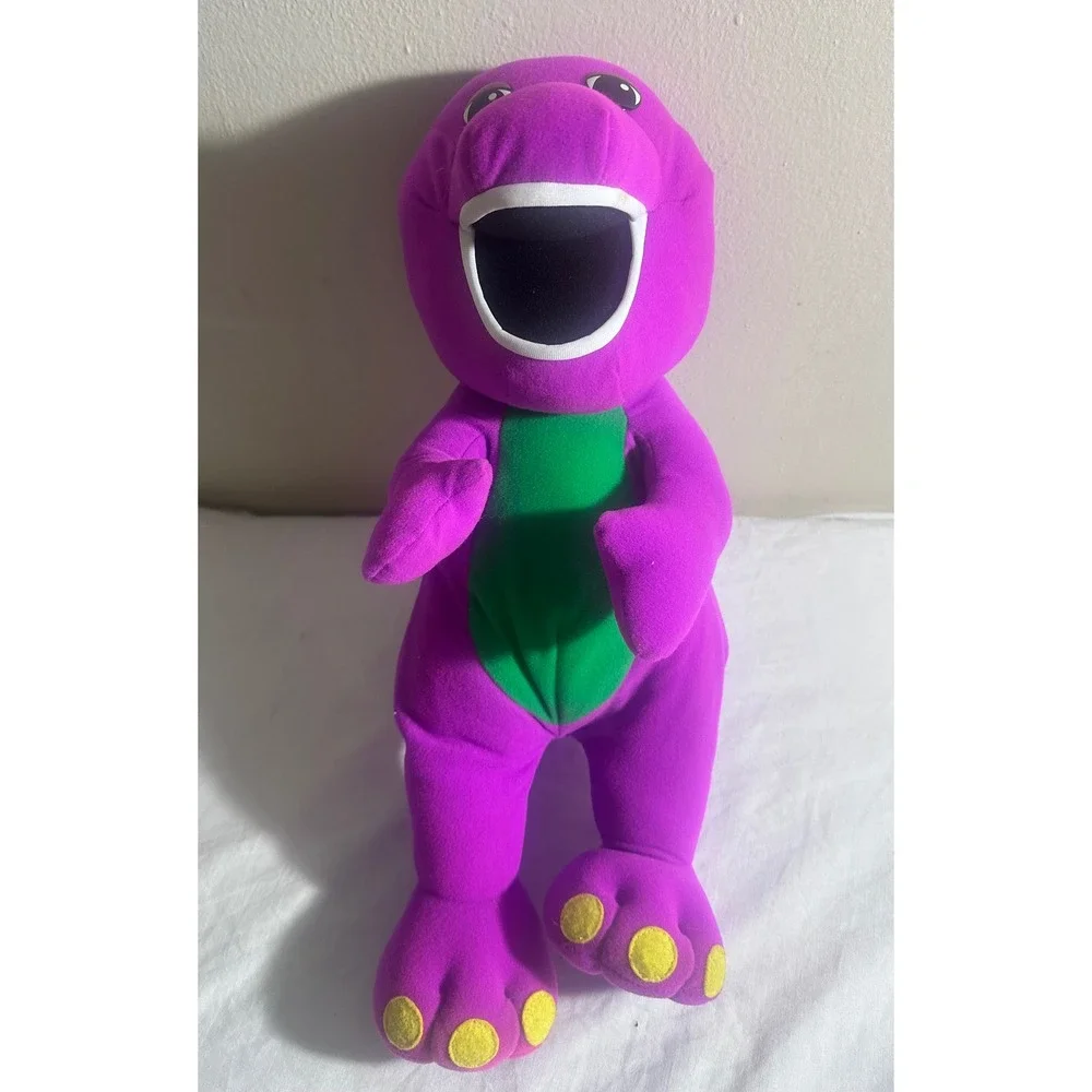 Vintage 1992 Playskool Talking Barney Talking Purple Dinosaur Plush Toy Works
